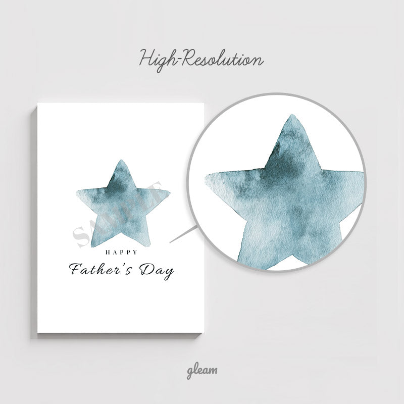 Father’s Day Card – Blue Watercolor Star