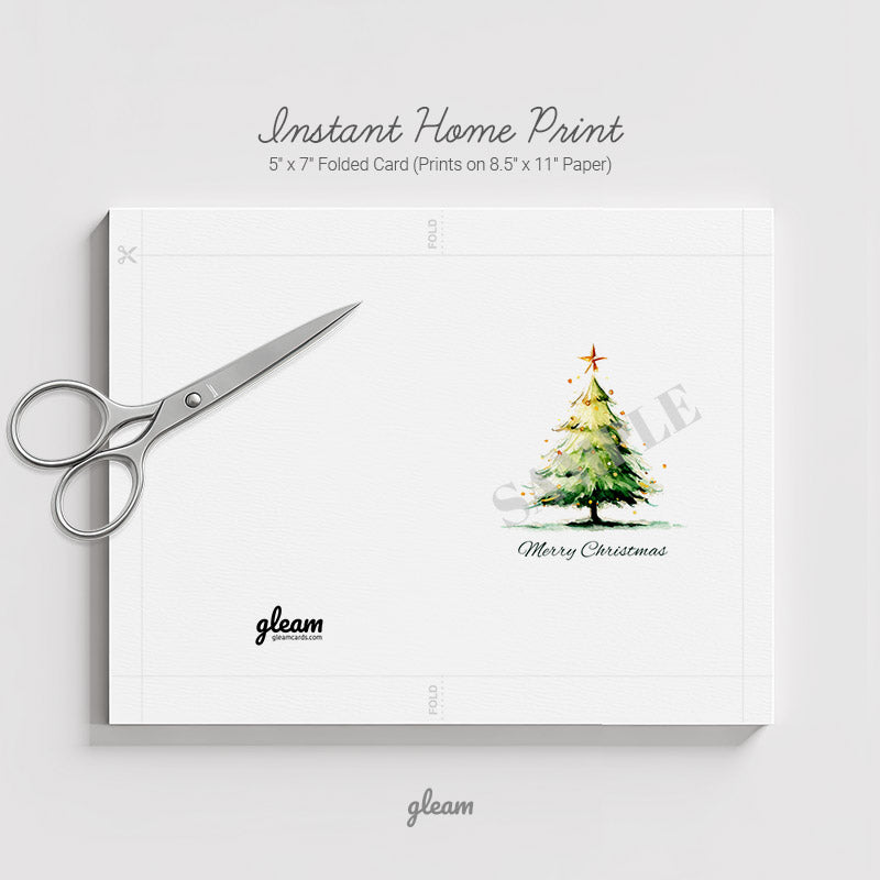 Christmas Card – Watercolor Christmas Tree
