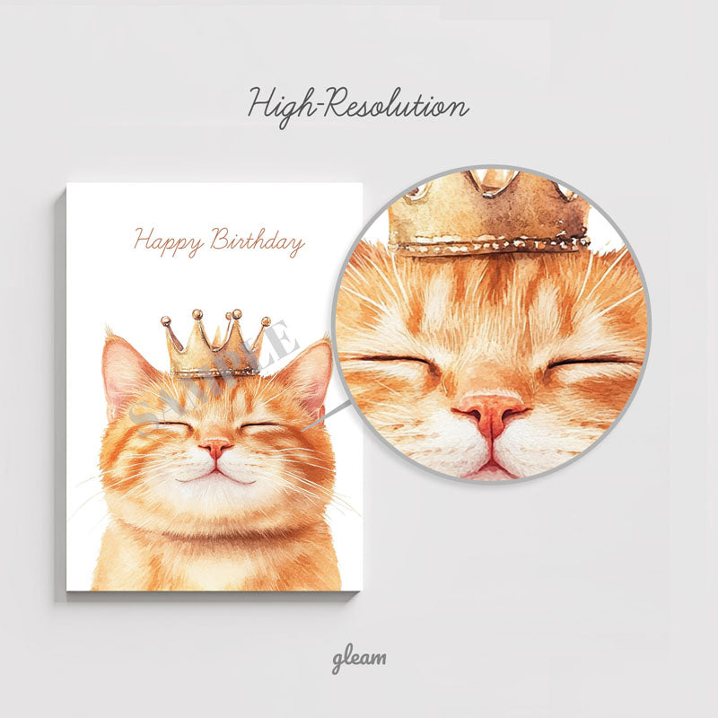 Birthday Card - Crowned Cat