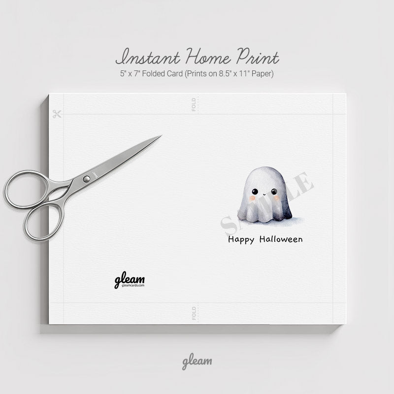 Halloween Card – Cute Ghost