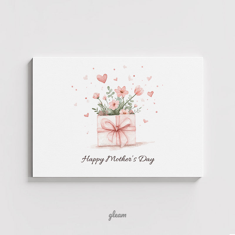 Mother’s Day Card – Watercolor Flowers & Gift Ribbon