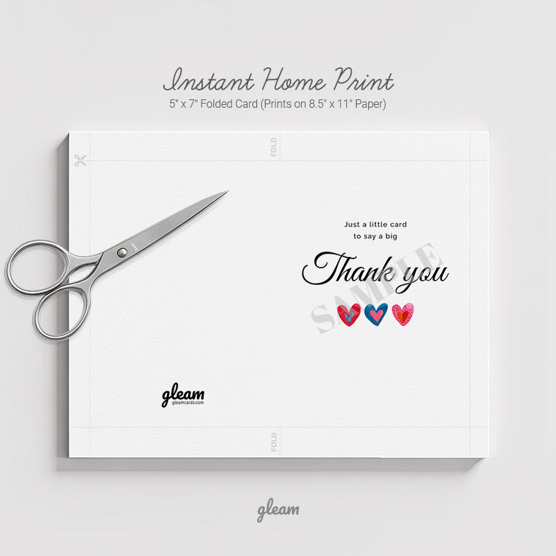 Thank You Card - Heart Illustration