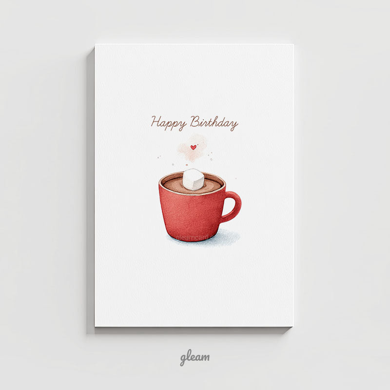 Birthday Card – Hot Chocolate with Marshmallow