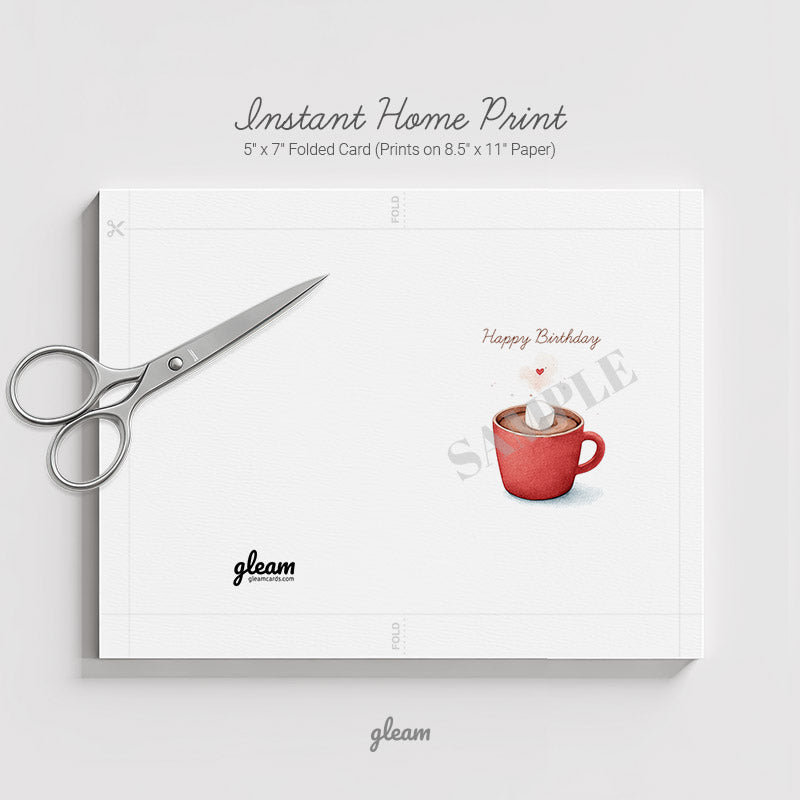 Birthday Card – Hot Chocolate with Marshmallow
