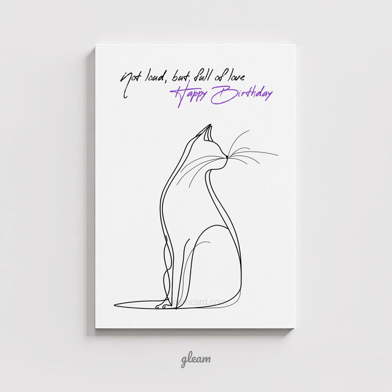 Birthday Card – Line Art Cat