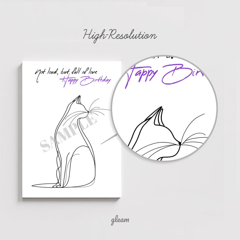 Birthday Card – Line Art Cat