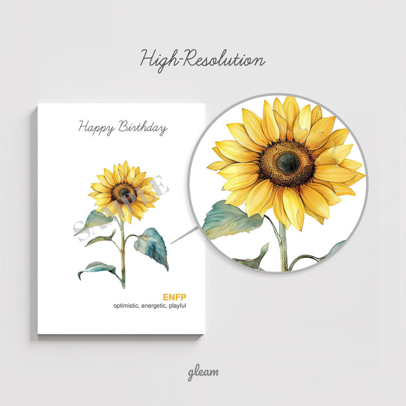Birthday Card – ENFP Sunflower