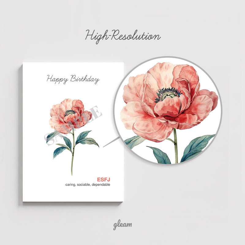 Birthday Card – ESFJ Peony