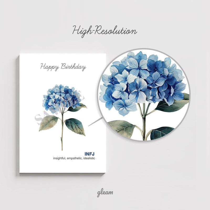 Birthday Card – INFJ Hydrangea