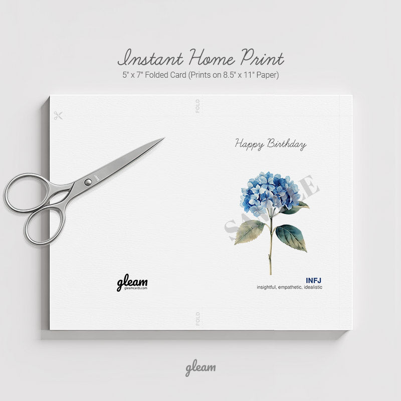 Birthday Card – INFJ Hydrangea