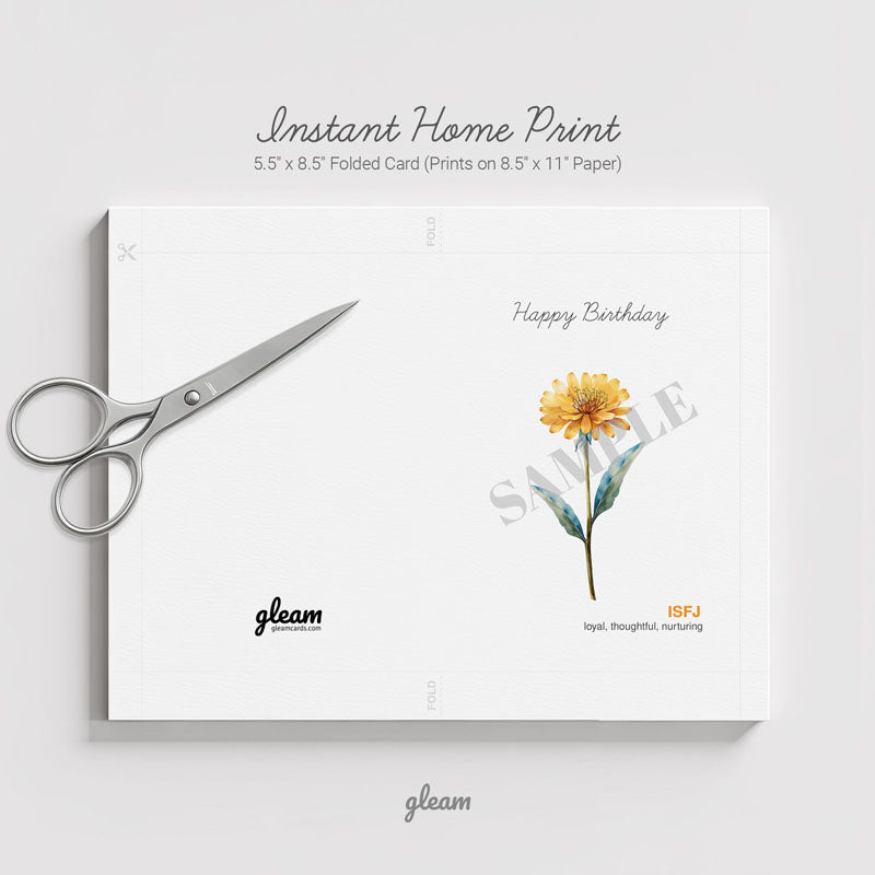 Birthday Card – ISFJ Dandelion