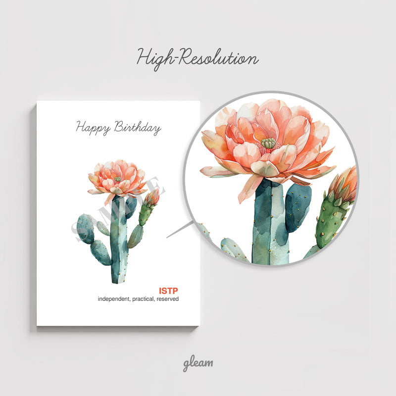 Birthday Card – ISTP Cactus Blossom