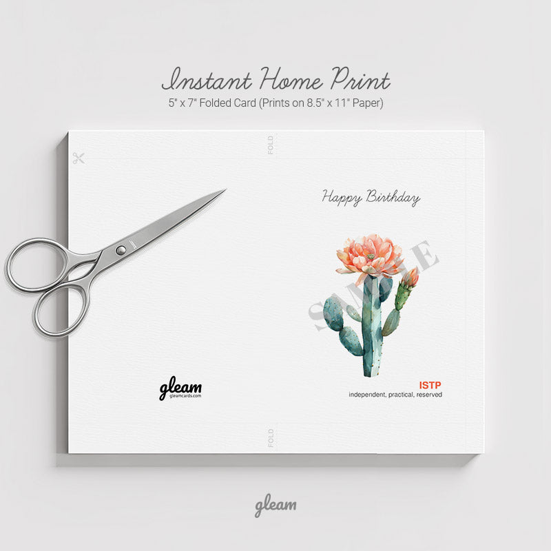 Birthday Card – ISTP Cactus Blossom