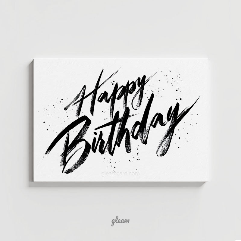 Birthday Card – Modern Brush Birthday Card