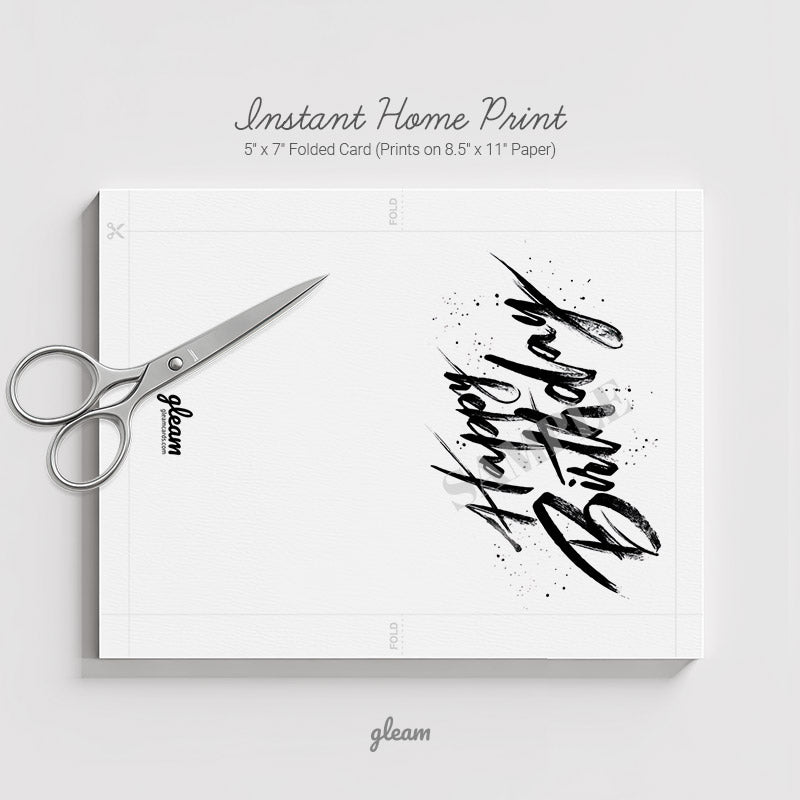 Birthday Card – Modern Brush Birthday Card