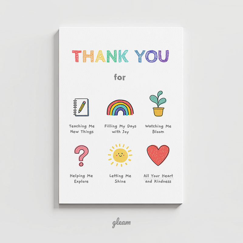 Thank You Card - Rainbow Icons