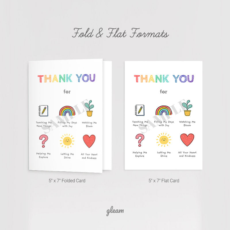 Thank You Card - Rainbow Icons