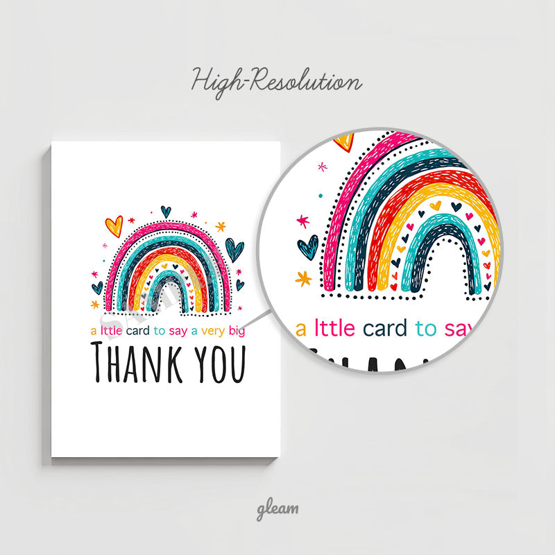 Thank You Card - Rainbow Illustration