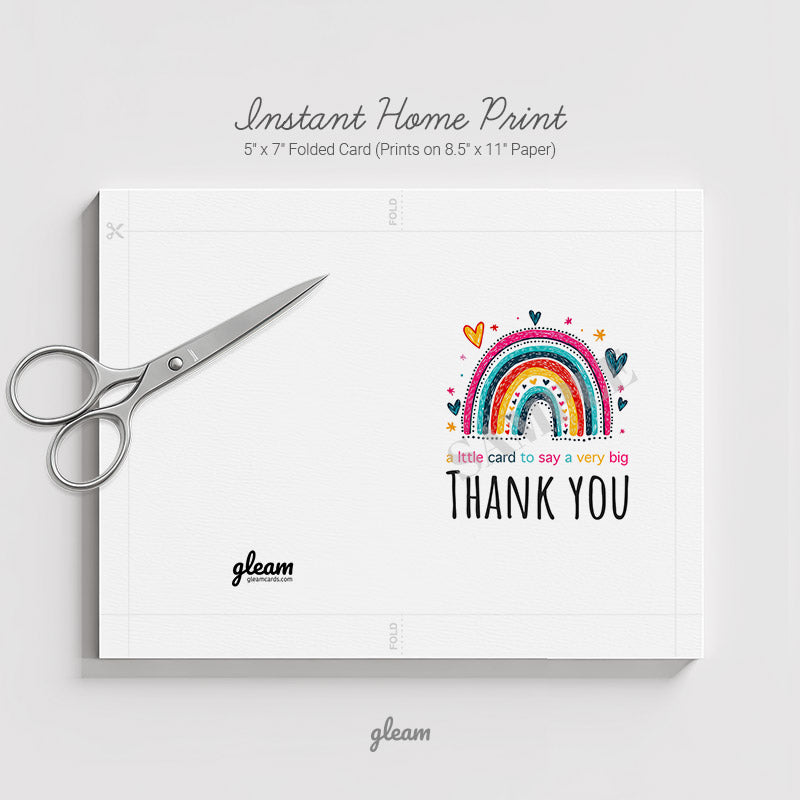 Thank You Card - Rainbow Illustration