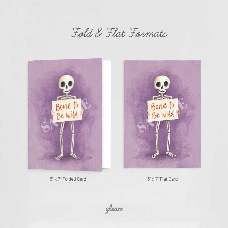 Halloween Card – Funny Skeleton “Bone to Be Wild”