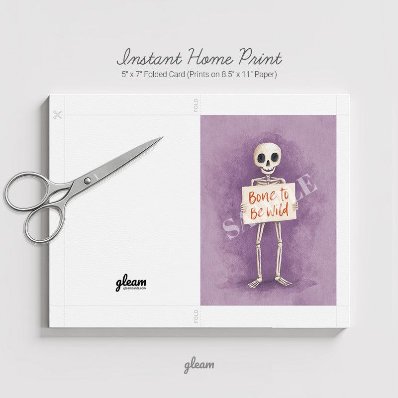 Halloween Card – Funny Skeleton “Bone to Be Wild”