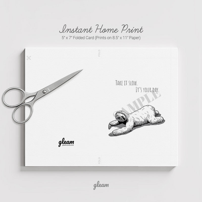 Birthday Card – Sloth