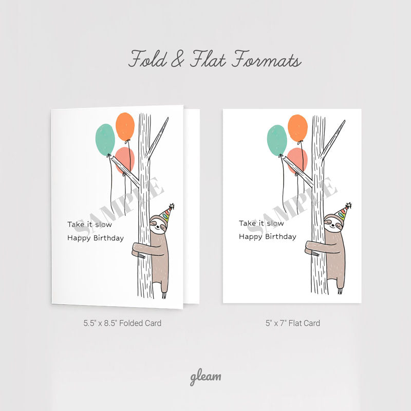 Birthday Card – Slow Sloth