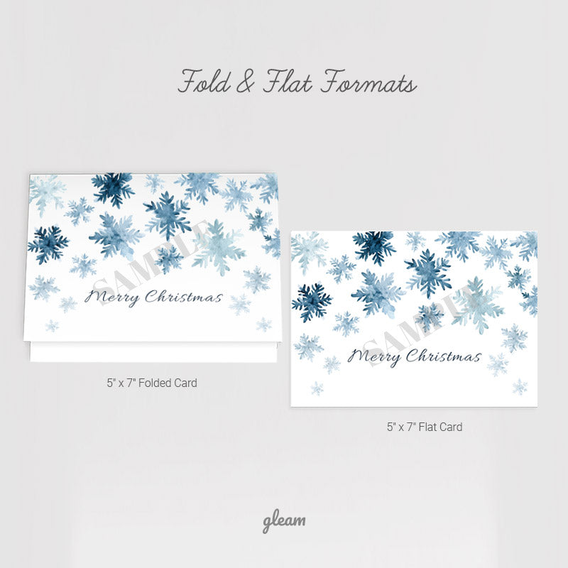 Christmas Card – Blue Snowflakes