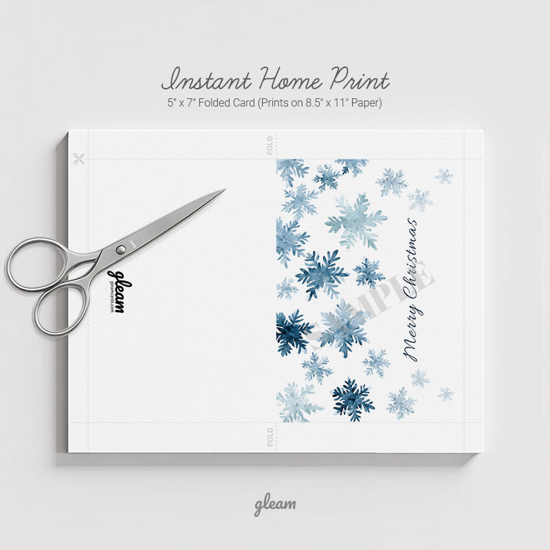 Christmas Card – Blue Snowflakes