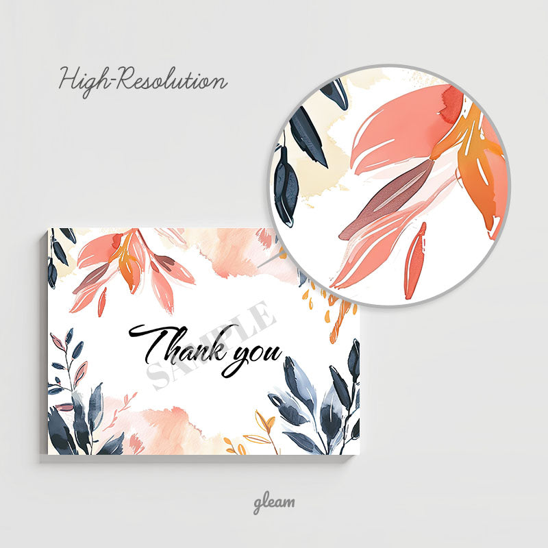 Thank You Card - Watercolor Floral Design