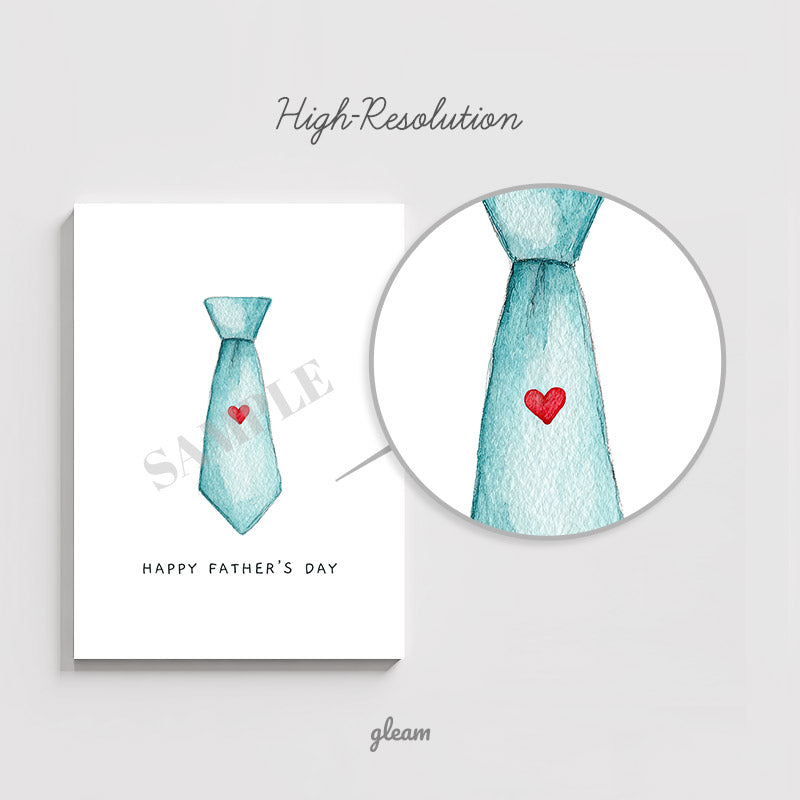 Father’s Day Card – Watercolor Tie with Heart