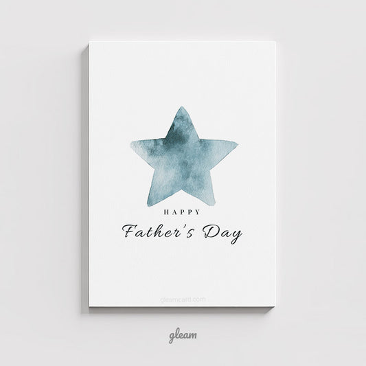 Father’s Day Card – Blue Watercolor Star