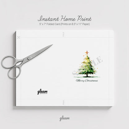 Christmas Card – Watercolor Christmas Tree