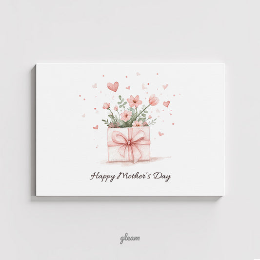 Mother’s Day Card – Watercolor Flowers & Gift Ribbon