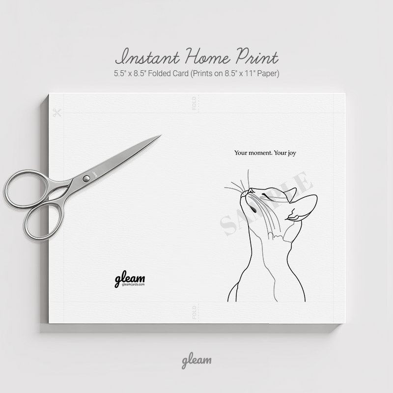 Birthday Card – Graceful Line Cat
