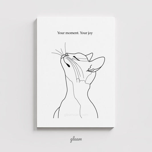 Birthday Card – Graceful Line Cat