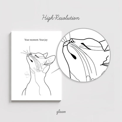 Birthday Card – Graceful Line Cat