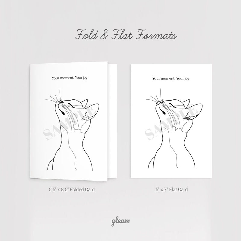 Birthday Card – Graceful Line Cat