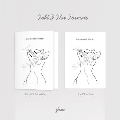 Birthday Card – Graceful Line Cat