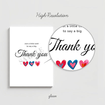 Thank You Card - Heart Illustration