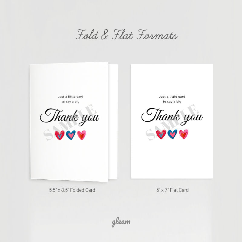 Thank You Card - Heart Illustration