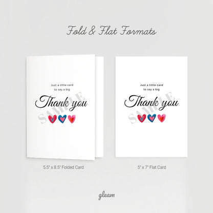 Thank You Card - Heart Illustration