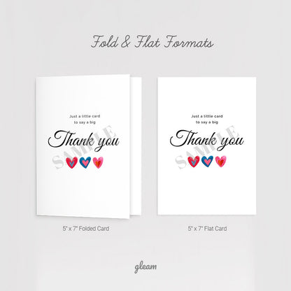 Thank You Card - Heart Illustration
