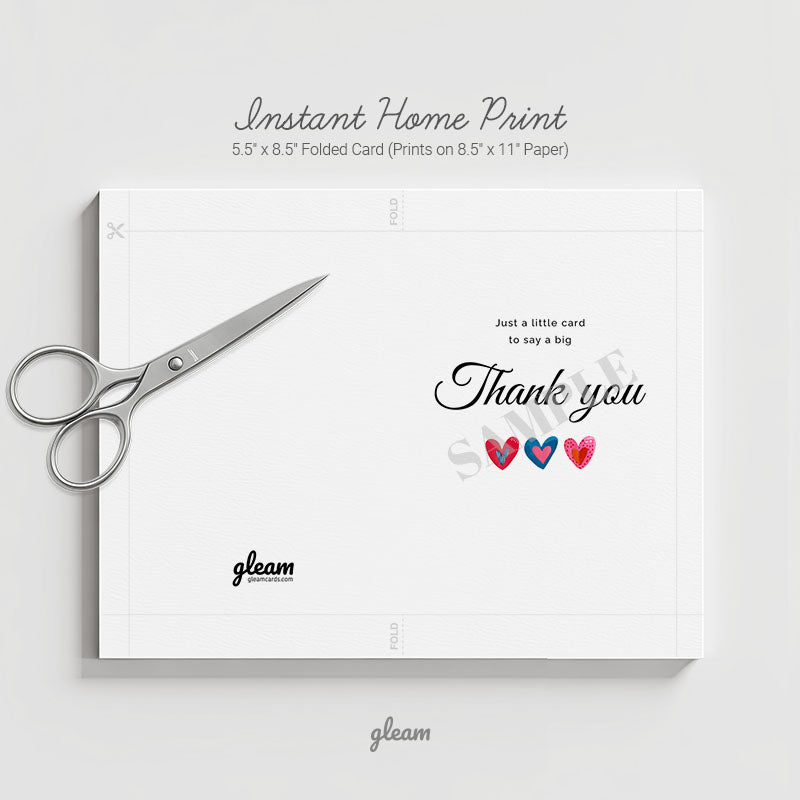 Thank You Card - Heart Illustration