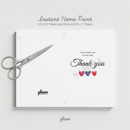 Thank You Card - Heart Illustration
