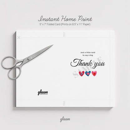 Thank You Card - Heart Illustration