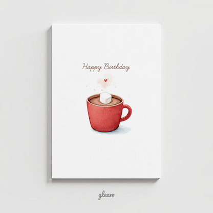 Birthday Card – Hot Chocolate with Marshmallow