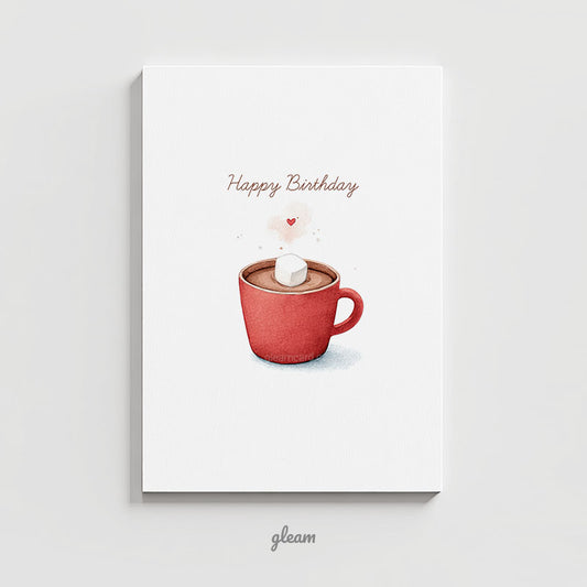 Birthday Card – Hot Chocolate with Marshmallow