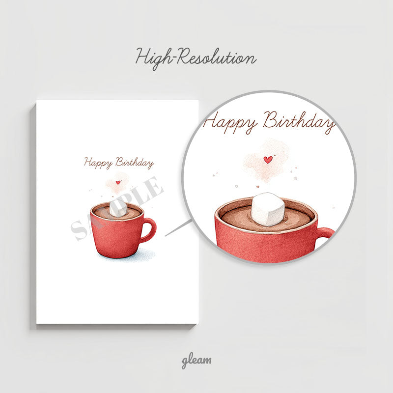 Birthday Card – Hot Chocolate with Marshmallow