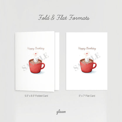 Birthday Card – Hot Chocolate with Marshmallow